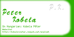 peter kobela business card